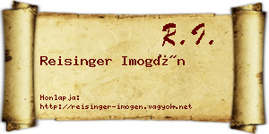 Reisinger Imogén névjegykártya